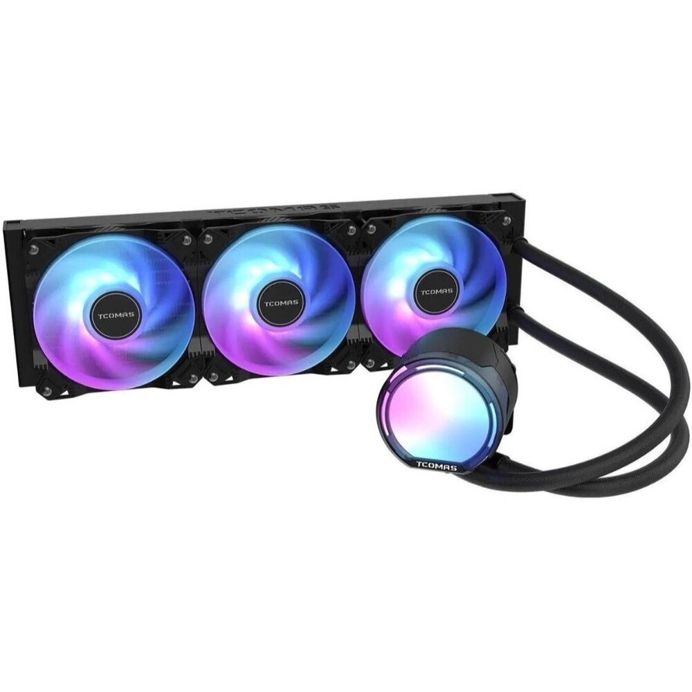 TCOMAS LE100 Black 360 ARGB Liquid CPU Cooler Sleek AIO Cooling